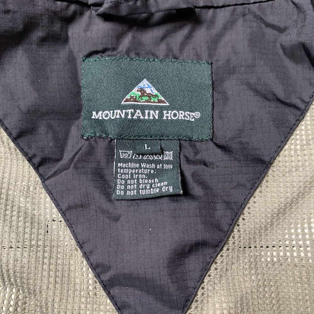 Women’s Riding Jacket Windbreaker Size Large Black Tan Vented Mountain Horse - Picture 10 of 12